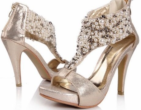 נעלי כלה עם פנינים מידה 36